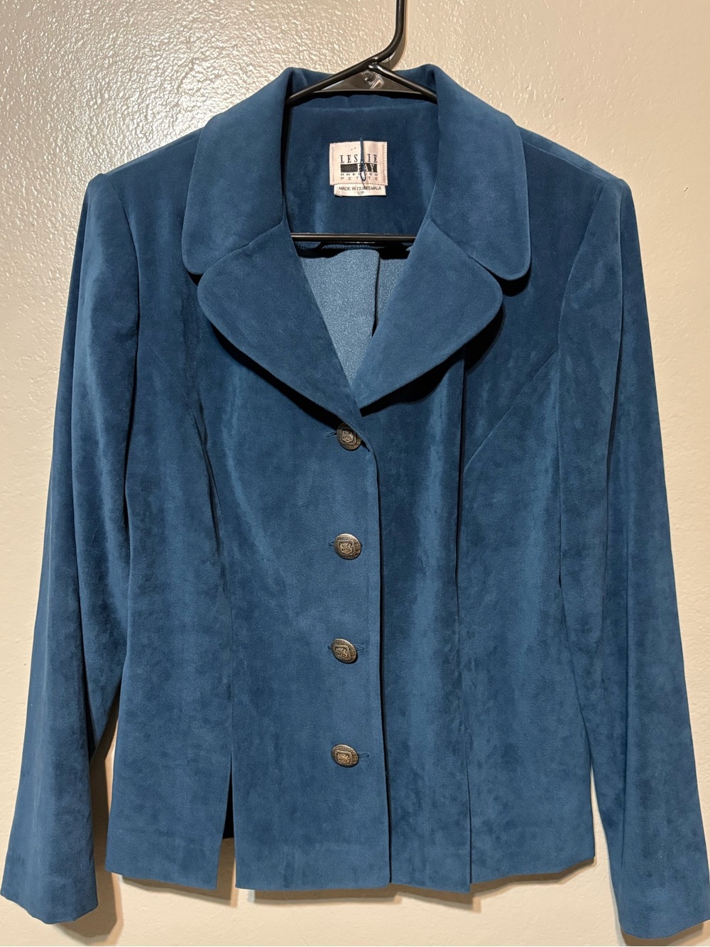 Women’s Leslie Fay Teal Suede Blazer Size 12P